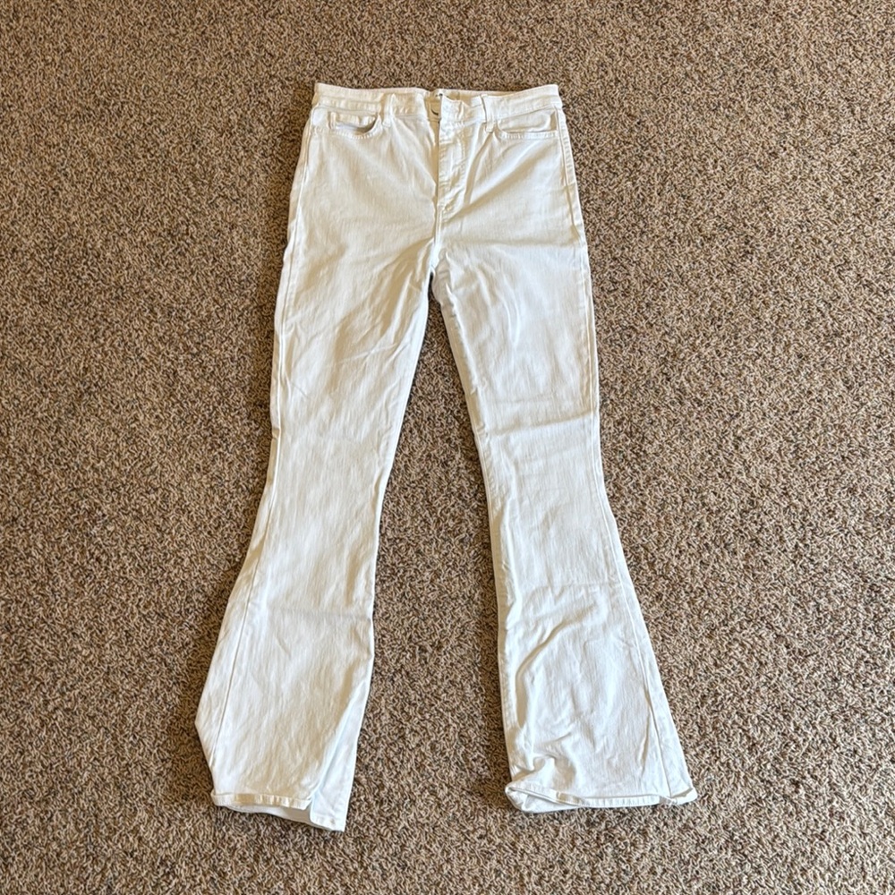7 for All Mankind White Flared Jeans